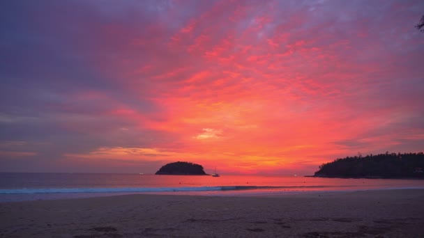 Piękny Zachód Słońca Wyspą — Wideo stockowe