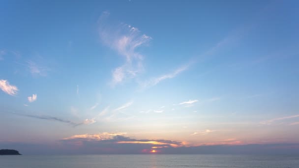Lapso Tempo Cenário Pôr Sol Acima Oceano — Vídeo de Stock