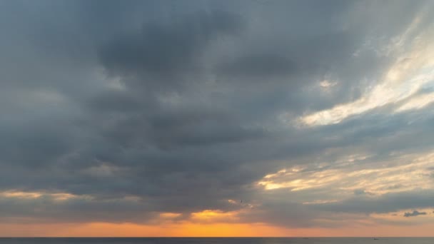 Lapso Tempo Cenário Pôr Sol Acima Oceano — Vídeo de Stock