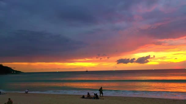 Beautiful Ocean Sky Background Sunset Sunrise Sky Kata Beach — Stock Video