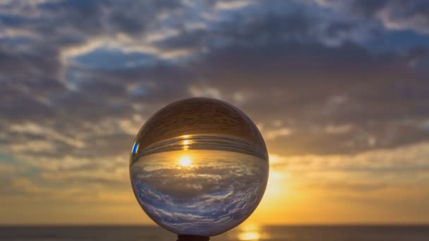 Time Lapse Scène Romantique Sur Plage Beau Coucher Soleil Dans — Video