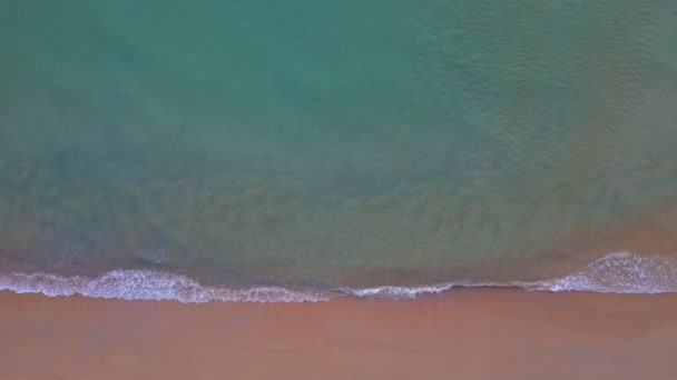 Aerial Top View Sea Waves Seamless Loop White Sand Beach — Video