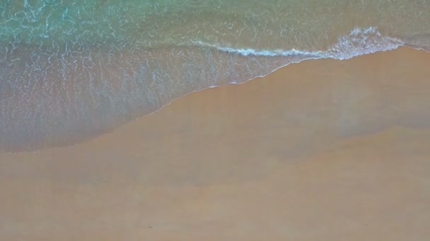 Aerial Top View Sea Waves Seamless Loop White Sand Beach — Vídeo de Stock