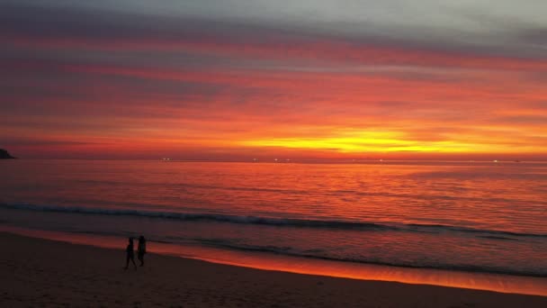 Hermosa Puesta Sol Sobre Mar Concepto Vacaciones — Vídeo de stock