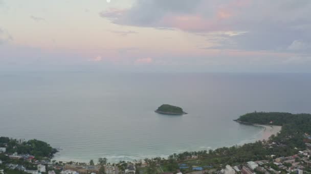 Vista Aérea Nascer Sol Brilhante Acima Kata Praia Phuket — Vídeo de Stock