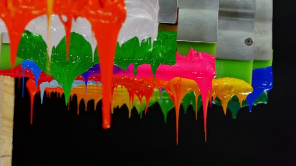 Kleurrijke Plastisol Inkt Stick Printer Handvat Tee Shirt Fabriek Altijd — Stockvideo