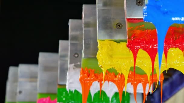 Kleurrijke Plastisol Inkt Stick Printer Handvat Tee Shirt Fabriek Altijd — Stockvideo