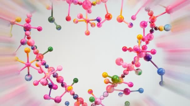 Renkli Toplardan Yapılmış Renkli Kalp Şeklini Kapat — Stok video
