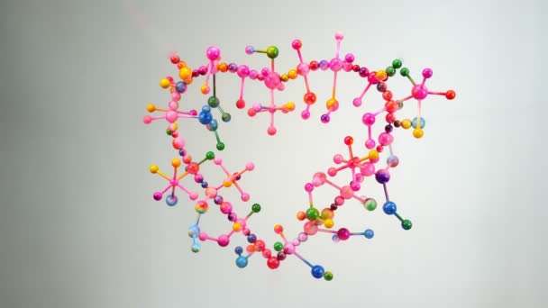 Close Colorful Heart Shape Made Colorful Balls — Stock Video