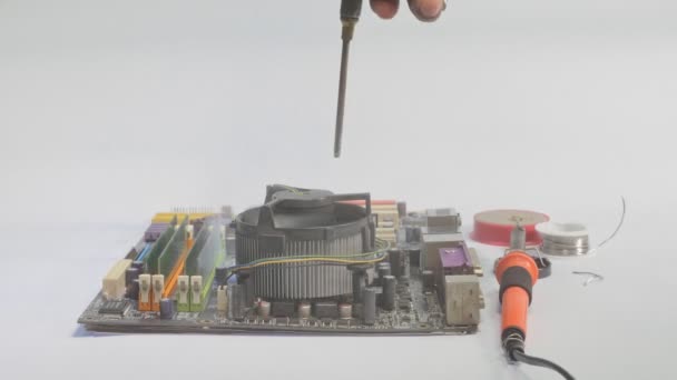 Saubere Computermotherboard Ansicht — Stockvideo