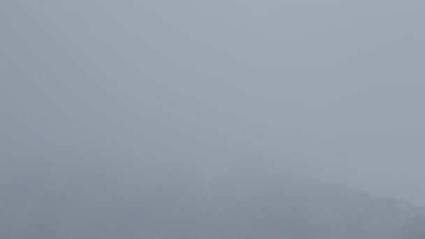 山の頂上に霧の中で大仏 訪問する観光客を誘致するための別のインセンティブ 4Kビデオのための旅行と礼拝の概念 — ストック動画
