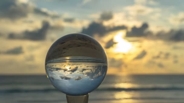Time Lapse Coucher Soleil Dans Une Boule Cristal Image Qui — Video