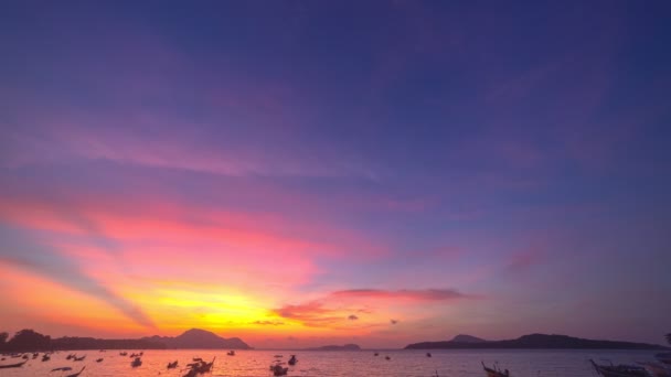 Часовий Проміжок Пейзажів Схід Сонця Над Морем Роваї — стокове відео