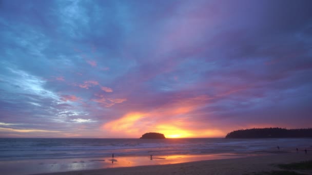 Scenery Sweet Sky Sun Sea Beautiful Sky Sunset Kata Beach — Vídeos de Stock