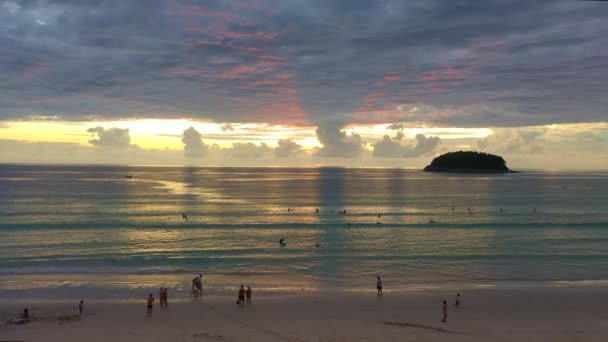 Time Lapse Scenery Sunset Ocean Clouds Cover Ocean Colorful Cloud — Vídeos de Stock