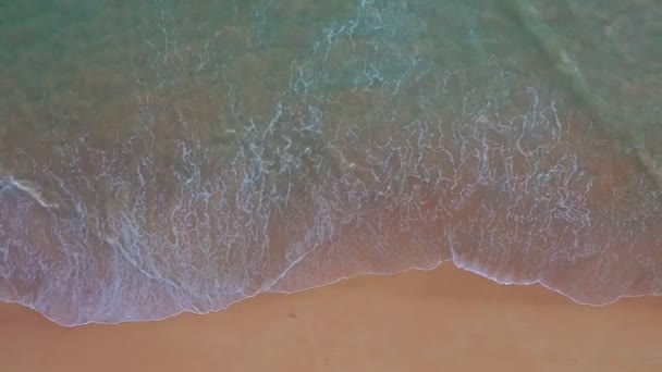 Vue Aérienne Mer Vagues Boucle Sans Couture Sur Plage Sable — Video