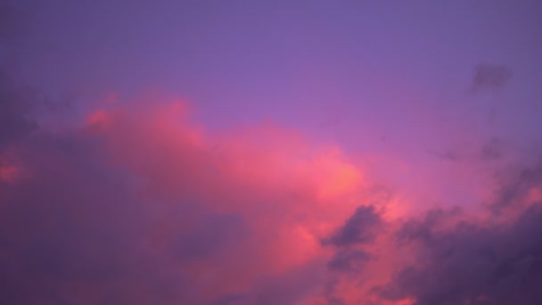 Scenery Pink Cloud Purple Sky Sunset Ocean Purple Clouds Cover — Vídeo de Stock