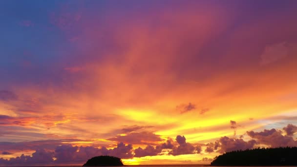 Aerial View Scenery Sunset Kata Beach Phuket Beautiful Cloud Sunset — Vídeos de Stock