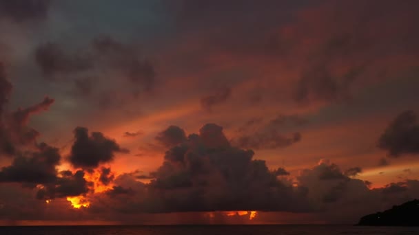 Imagens Cênicas Belo Céu Pôr Sol Com Nuvens Para Fundo — Vídeo de Stock