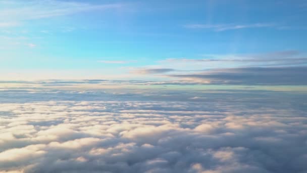 Aerial View Sea Cloud Sky Aerial View Top Cloud Plane — Stock Video