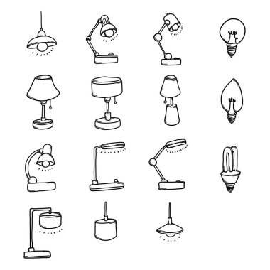 Lamba Doodle vektör simgesi ayarlandı. Çizim çizimi el çizimi çizimi çizimi.