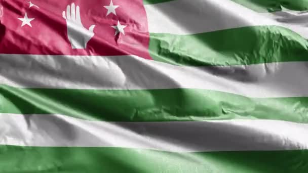 Rüzgarda Sallanan Abhazya Tekstil Bayrağı Abhazya Meltem Bayrağı Sallanıyor Kumaş — Stok video