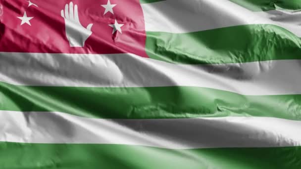 Abhazya Bayrağı Rüzgar Döngüsünde Yavaşça Dalgalanıyor Abhazya Meltem Bayrağı Usulca — Stok video