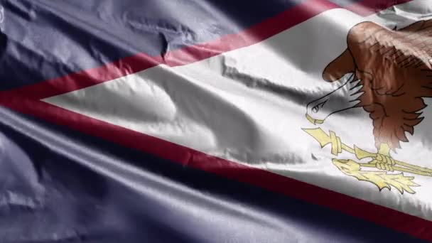 Американський Прапор Текстильним Прапором Самоа Повільно Махає Вітровим Петлею Американський — стокове відео