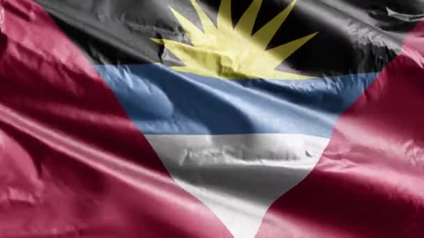 Antigua Barbada Tekstil Bayrağı Rüzgarda Sallanıyor Antigua Barbada Bayrağı Rüzgarda — Stok video