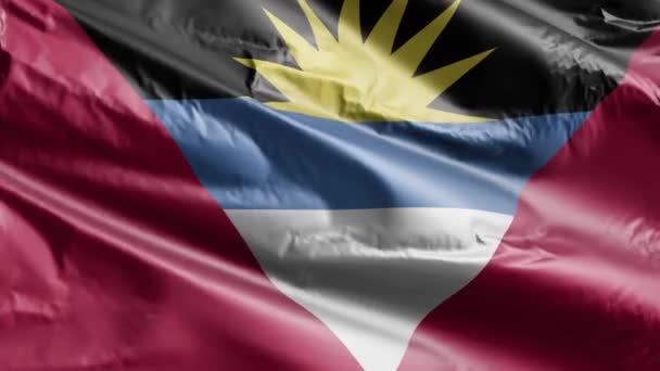 Antigua Barbada Flag Slow Waving Wind Loop Antigua Barbada Banner — Stock Video