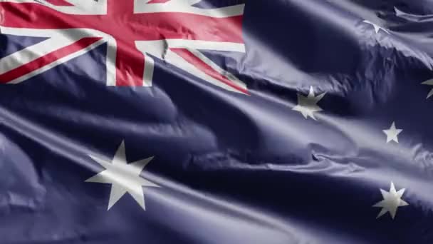 Australische Flagge Weht Auf Der Windschleife Die Australische Fahne Weht — Stockvideo