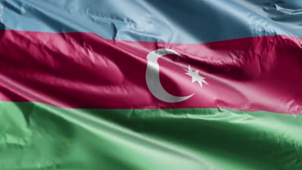 Azerbaijan Flag Slow Waving Wind Loop Azerbaijani Banner Smoothly Swaying — Stock Video