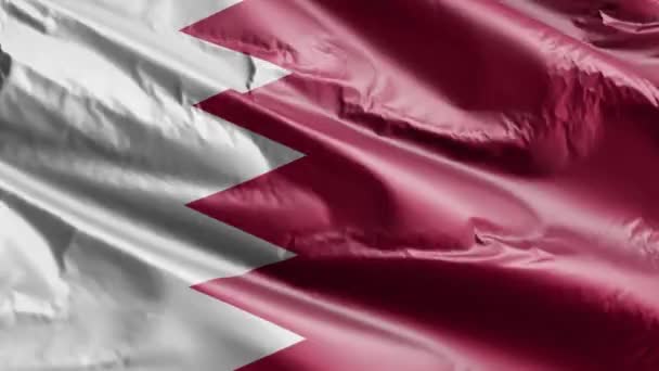 Bahrain Flagge Weht Auf Der Windschleife Bahrainer Banner Die Wind — Stockvideo