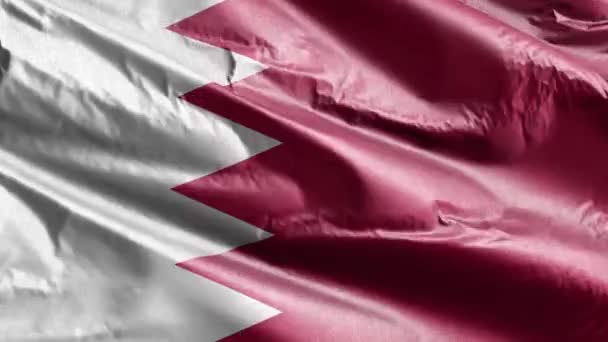 Bahrain Bandiera Tessile Sventola Sul Ciclo Del Vento Bandiera Bahreinita — Video Stock
