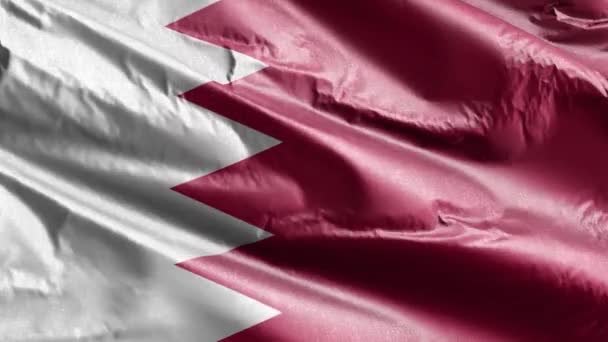 Bahreyn Tekstil Bayrağı Rüzgar Döngüsünde Yavaşça Dalgalanıyor Bahreyn Bayrağı Rüzgarda — Stok video