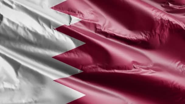 Die Flagge Bahrains Weht Langsam Auf Der Windschleife Bahrainisches Banner — Stockvideo