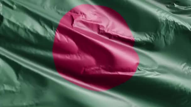 孟加拉国国旗在风圈上飘扬 孟加拉国的国旗在微风中飘扬 完整的背景 10秒回圈 — 图库视频影像