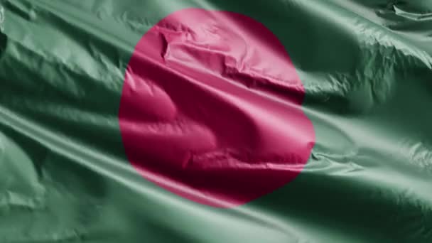 孟加拉国国旗缓风飘扬 孟加拉国的国旗在微风中飘扬 完整的背景 20秒回圈 — 图库视频影像
