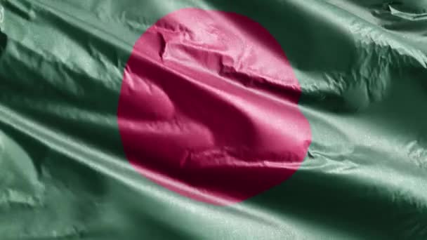 Bangladesh Bandeira Têxtil Lenta Acenando Loop Vento Bandeira Bangladesh Balançando — Vídeo de Stock