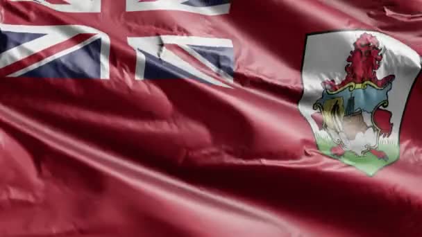 Bermuda Bayrağı Rüzgarda Dalgalanıyor Bermuda Bayrağı Rüzgarda Sallanıyor Tam Dolgu — Stok video