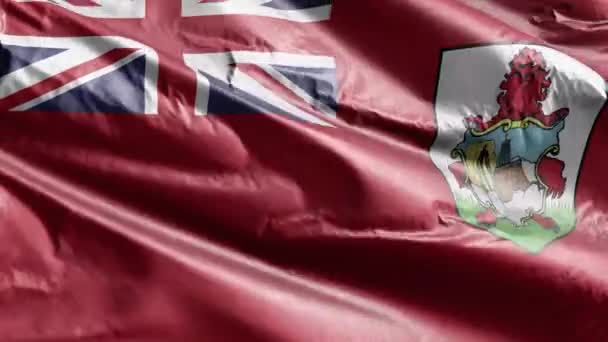 Bermuda Tekstil Bayrağı Rüzgarda Sallanıyor Bermuda Bayrağı Rüzgarda Sallanıyor Kumaş — Stok video