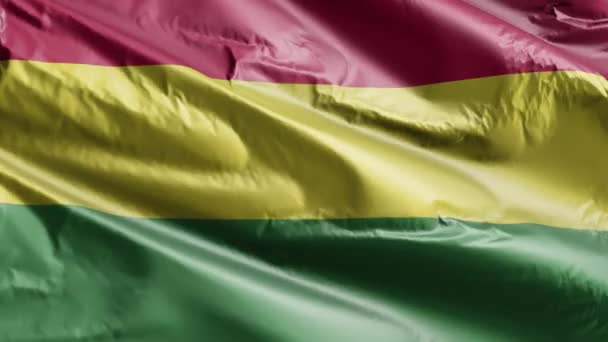 Drapeau Bolivie Agitant Lentement Sur Boucle Vent Bannière Bolivienne Balançant — Video