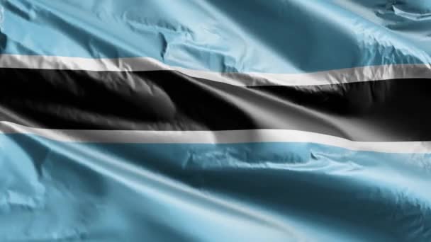 Botswana Vlag Zwaait Langzaam Wind Lus Botswana Spandoek Soepel Zwaaiend — Stockvideo