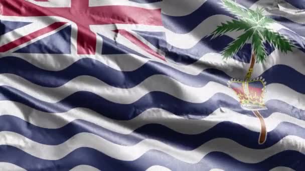 Ngiliz Hint Okyanusu Bölgesi Tekstil Bayrağı Rüzgar Döngüsünde Yavaşça Dalgalanıyor — Stok video