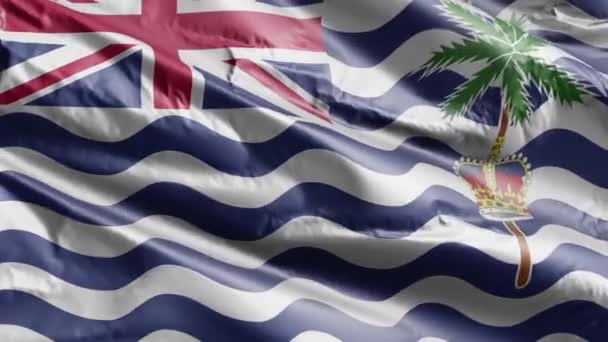 Bendera Teritori Samudera Hindia Britania Melambai Lambaikan Pada Lingkaran Angin — Stok Video