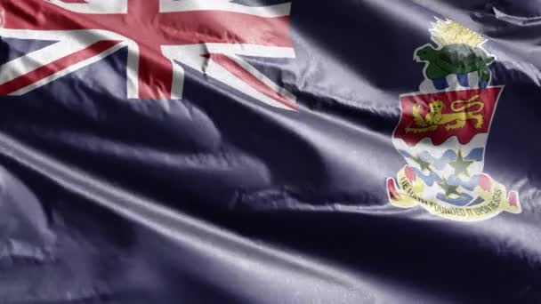 Kaaiman Eiland Textiel Vlag Langzaam Zwaaiend Wind Lus Cayman Island — Stockvideo