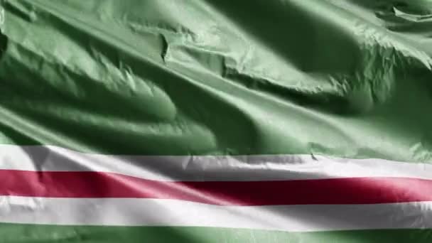 Τσετσενική Δημοκρατία Της Ichkeria Σημαία Ύφασμα Κυματίζει Στο Βρόχο Του — Αρχείο Βίντεο