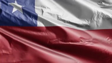 Şili bayrağı rüzgarda sallanıyor. Şili bayrağı rüzgarda sallanıyor. Tam dolgu arkaplanı. 10 saniye döngü. 