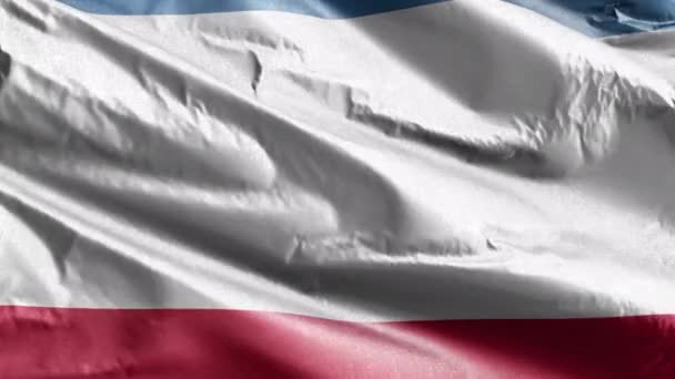 Bendera Tekstil Krimea Melambai Lambat Pada Lingkaran Angin Panji Krimea — Stok Video