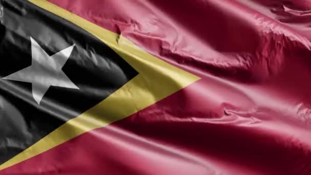 Osttimor Flagge Weht Auf Der Windschleife Osttimor Banner Wind Volle — Stockvideo